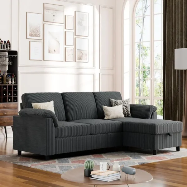 3-Seat L-Shaped Sectional Sofa