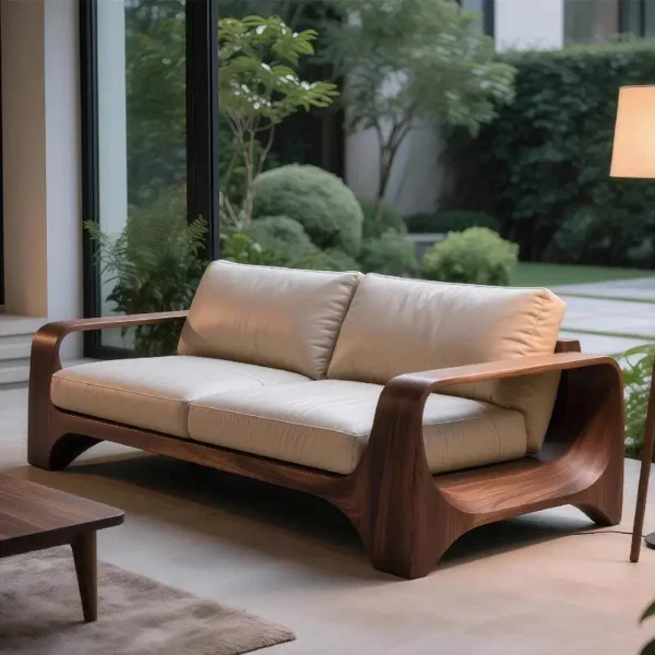 Classic Wood Frame Sofa